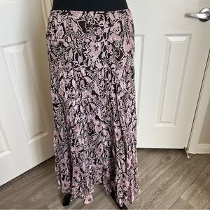 🪻Silk Purple Beaded & Sequined Sheer Lined Maxi Skirt Size 10 Petite